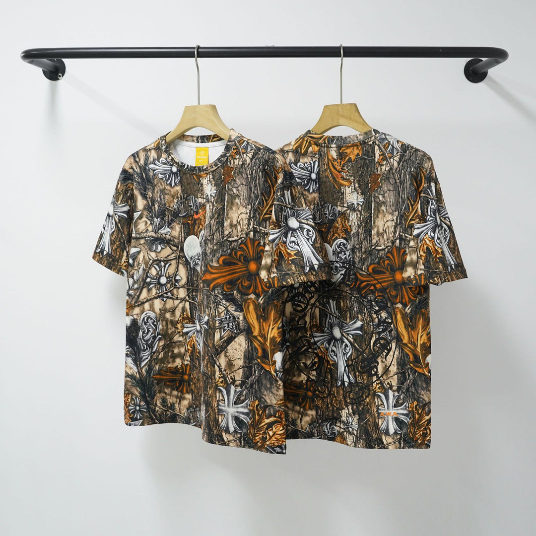 Chrome Hearts Bark Texture Print Short-Sleeve T-Shirt