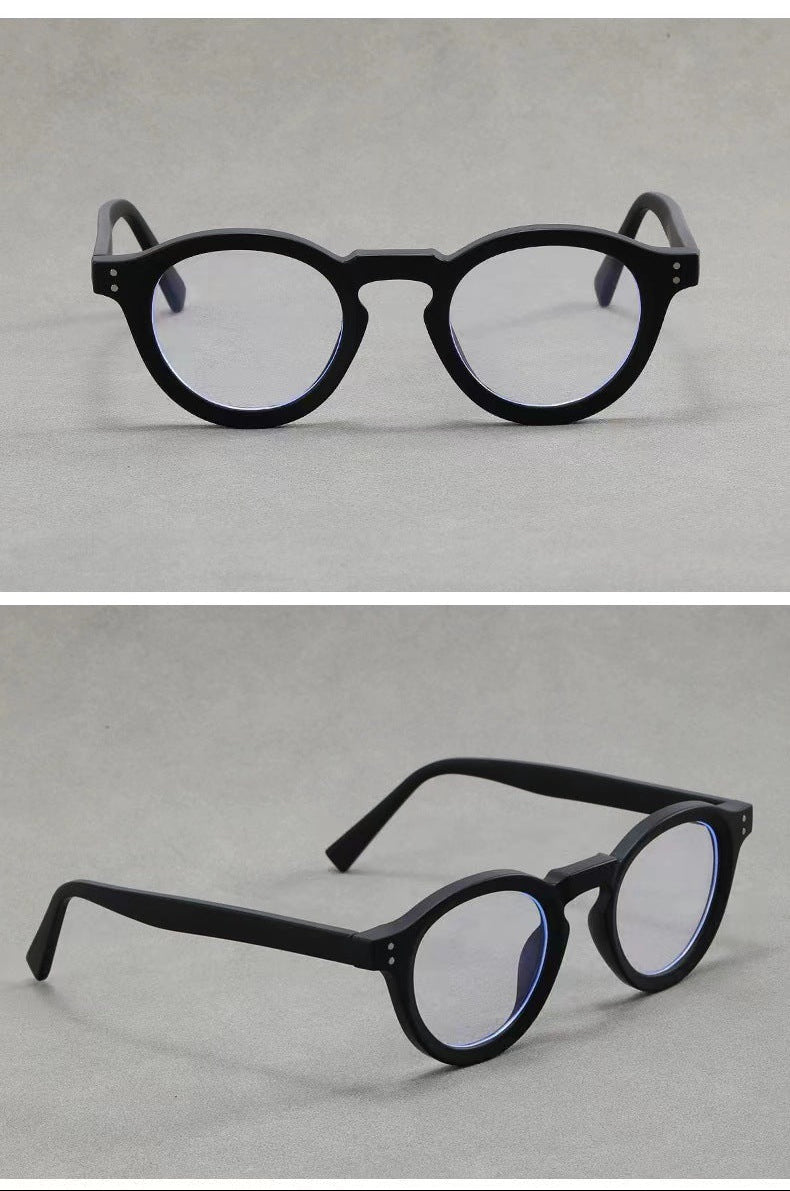 High-end round glasses with studded details
