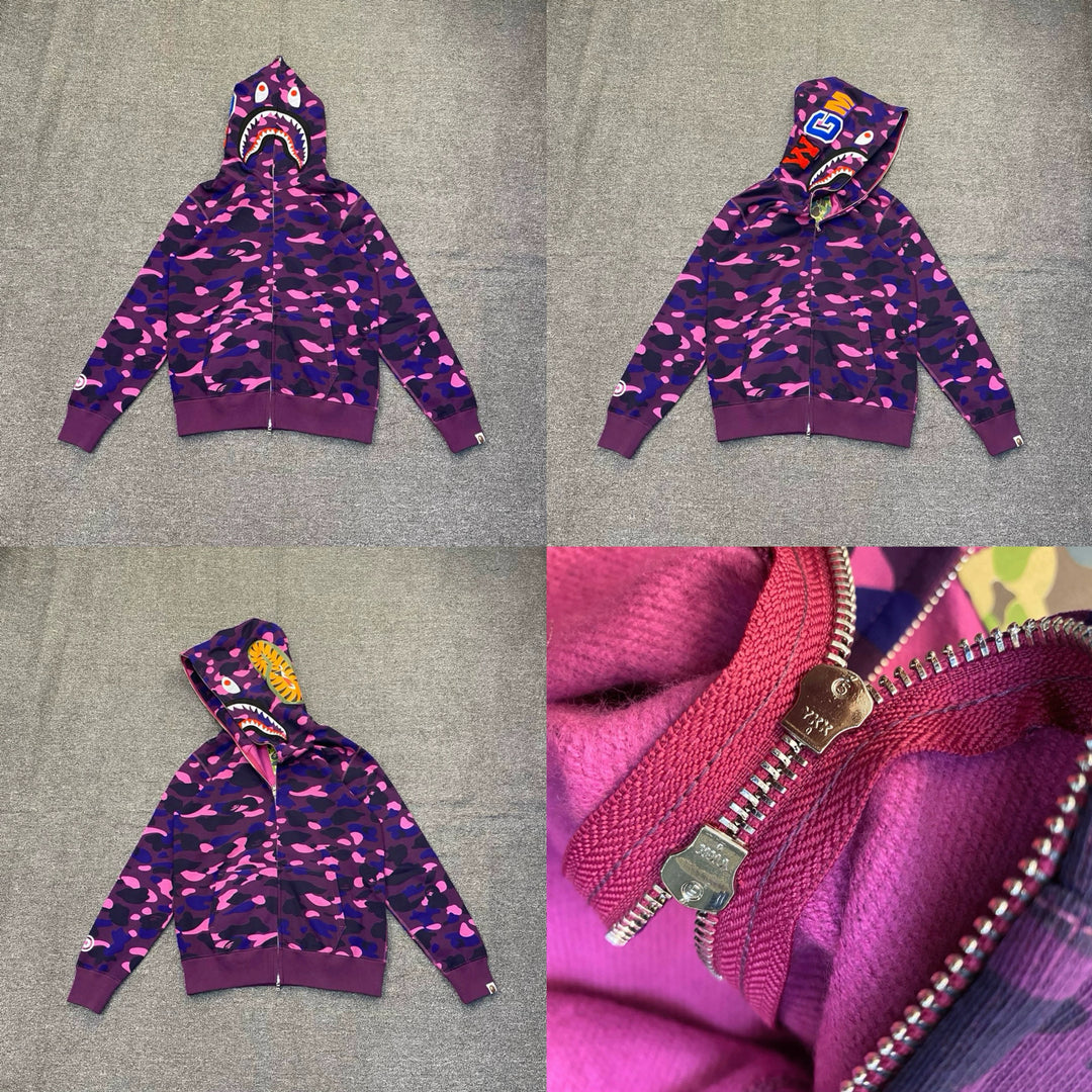 BAPE Shark head camouflage zip-up jacket