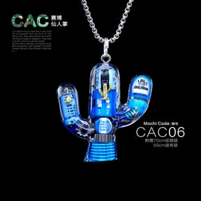 Cyberpunk Cactus blue Necklace