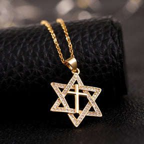 star of david necklace cross diamond necklace