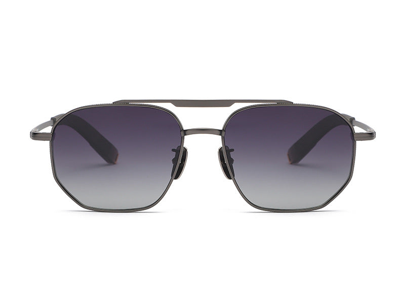 Oversized square pure titanium polarized sunglasses