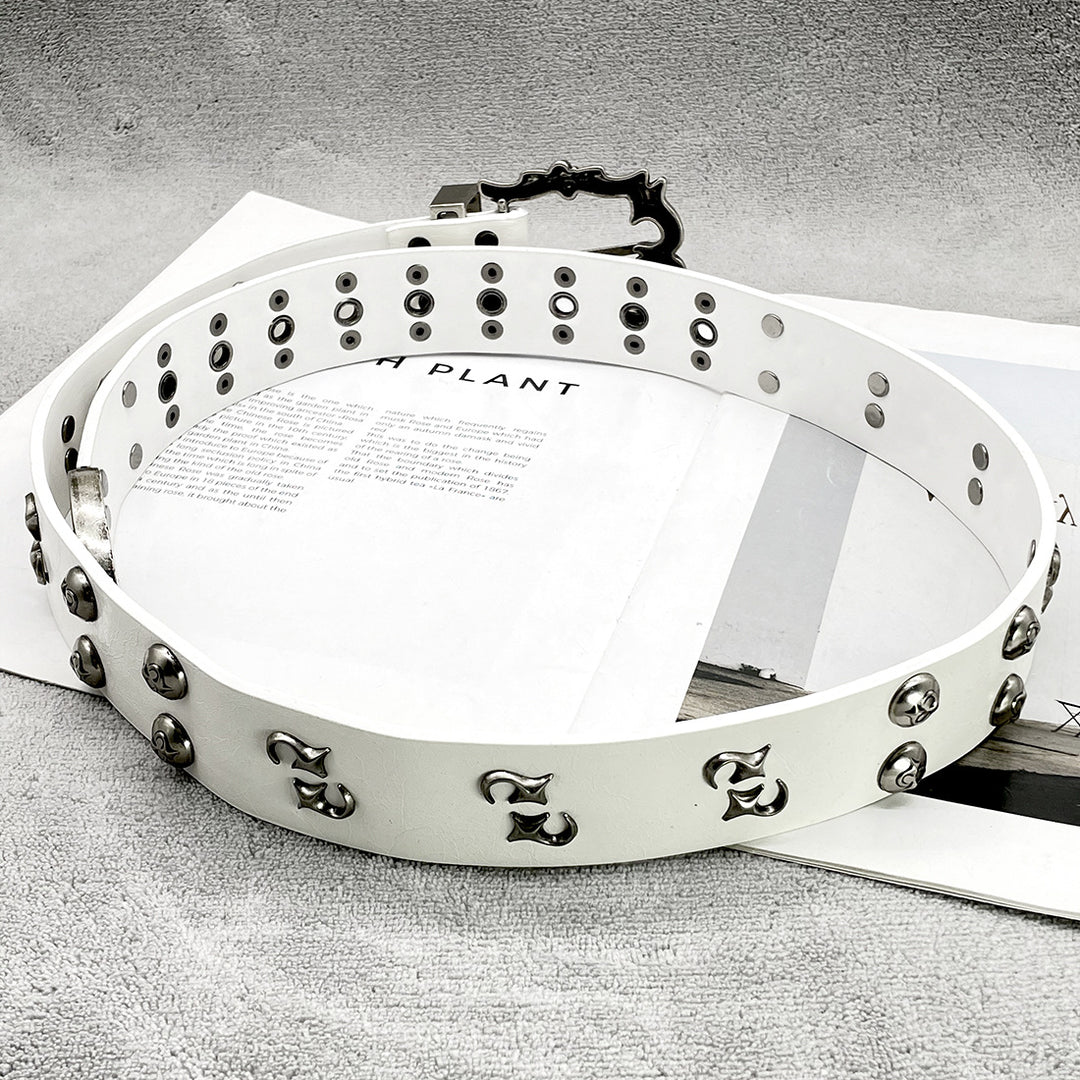 Chrome Hearts Studded Buckle Metal Hip Hop Belt