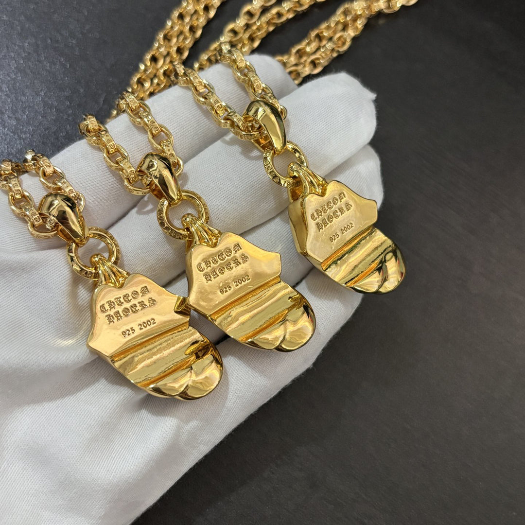 Chrome Hearts Golden Diamond Tongue Pendant