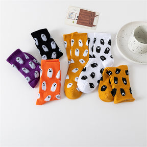 Halloween ghost middle-tube socks