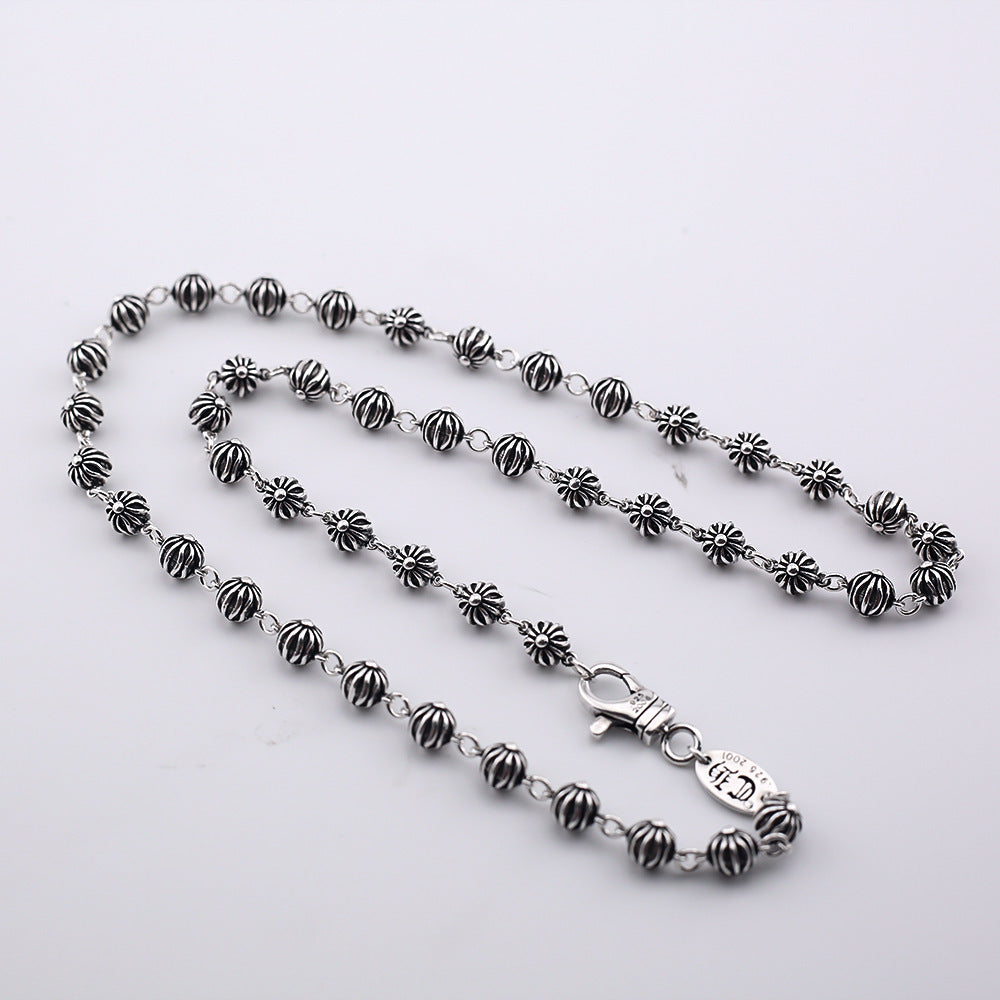 chrome hearts round bead necklace