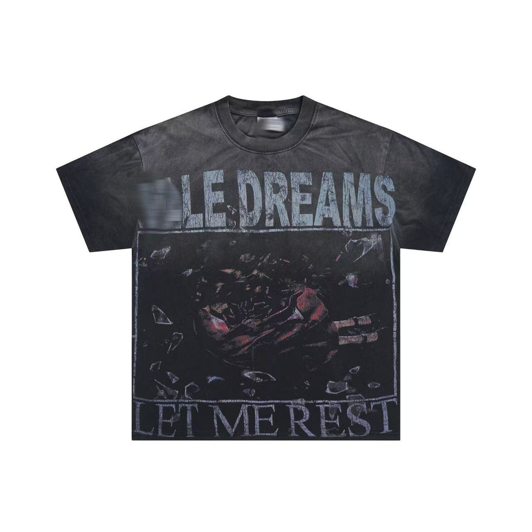 VAL Washed and Distressed Streetwear T-Shirt