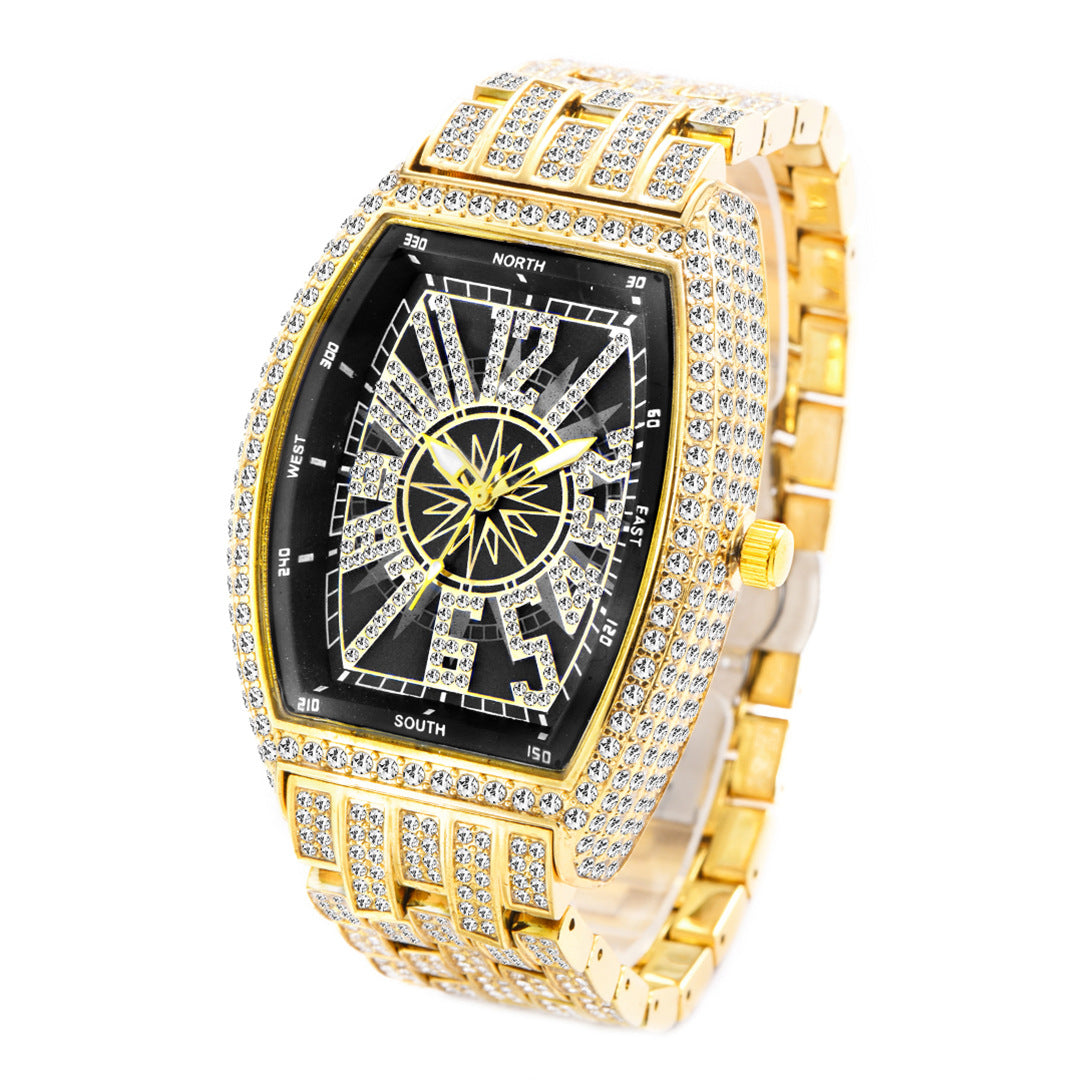 Full Diamond Dial with Tonneau-Shaped Dial