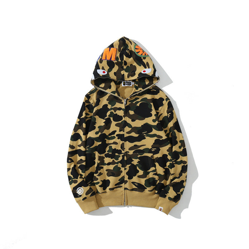 BAPE Shark camouflage hooded cardigan jacket