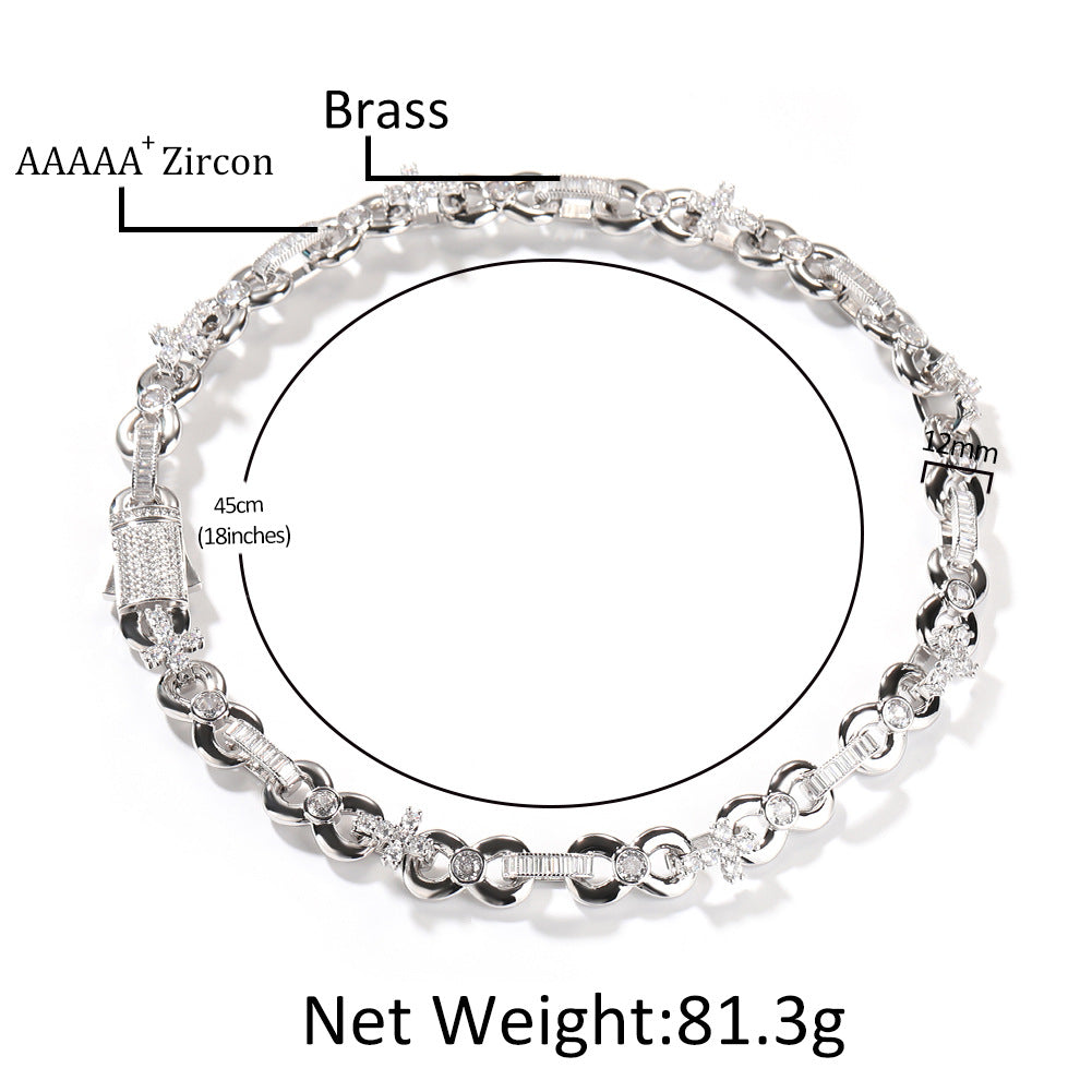 12mm Infinity Cross Necklace with Spring Clasp