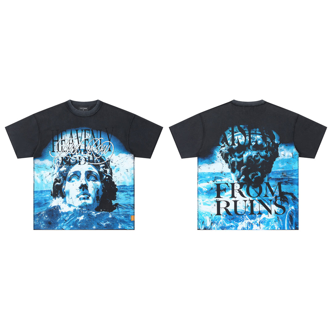 FIRST ROW LOST UTOPIA UNIVERSE CROPPED TEE White
