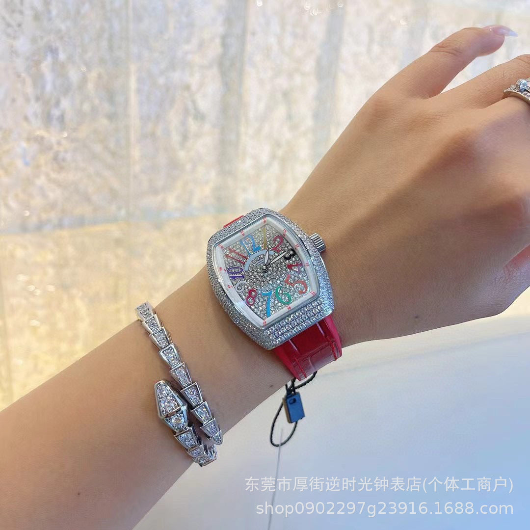 FM-Style Starry Sky Tonneau-Shaped Large-Dial Watch