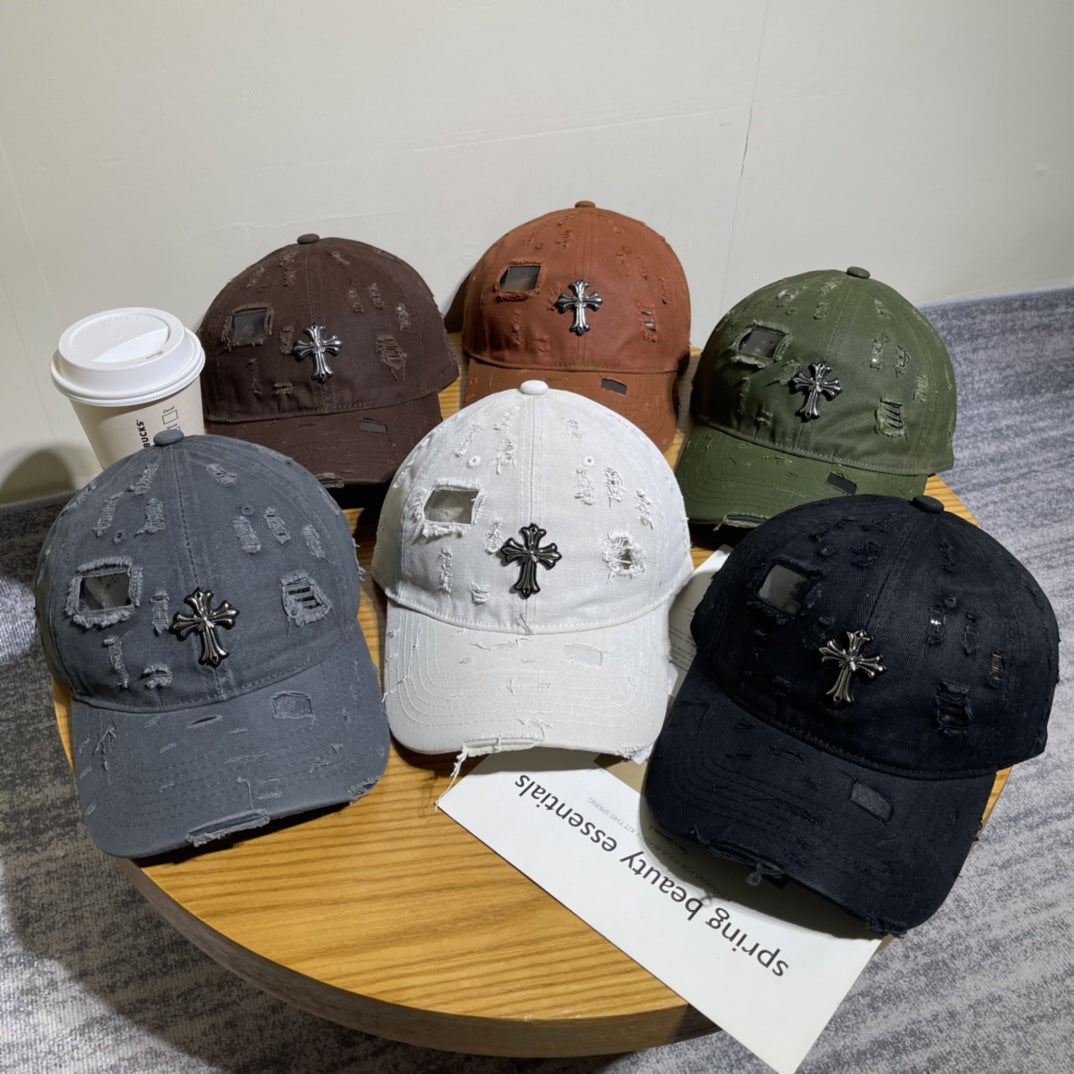 Chrome Hearts Ripped Denim Baseball Cap