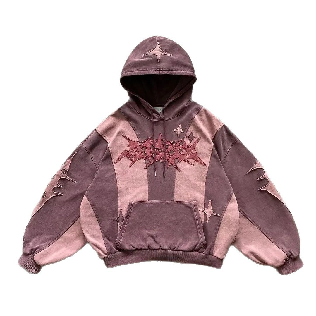 Y2K Star Embroidered Pullover Hoodie