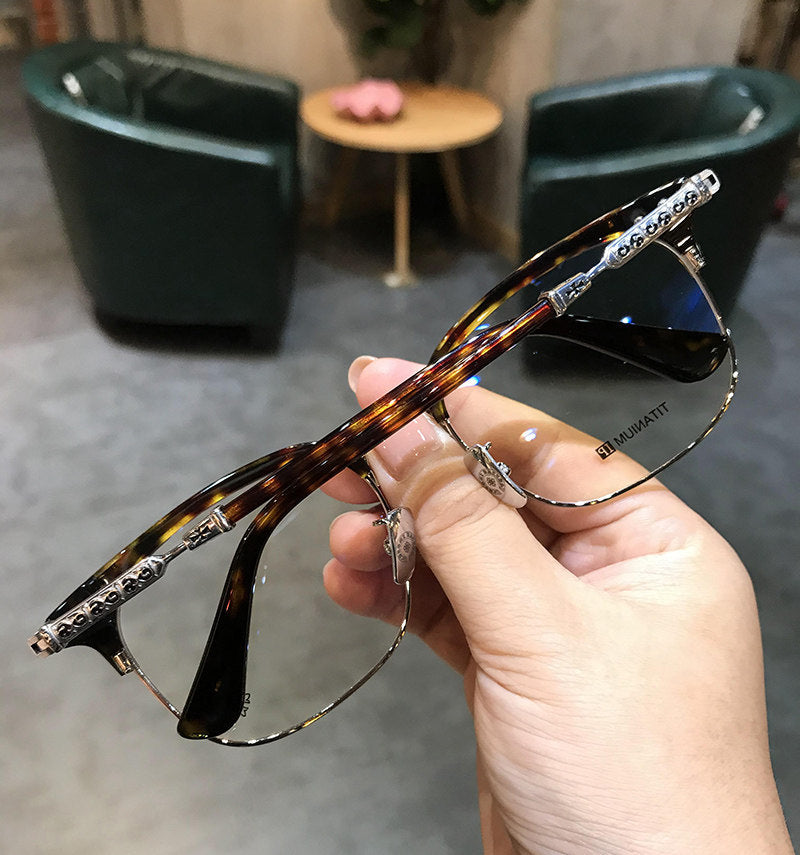 Chrome Hearts Browline Frames with Intricate Engraving
