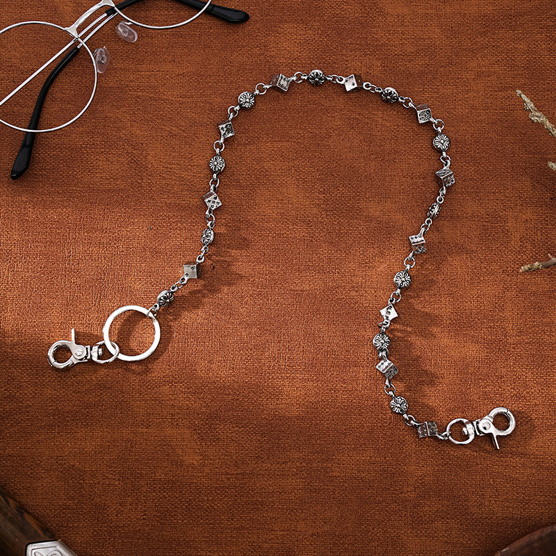 chromen harten vajra dobbelstenen metalen tailleketting