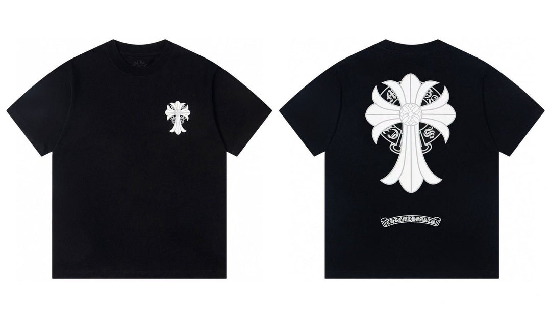 Chrome Hearts Summer Embroidery Print Cotton T-Shirt Short-Sleeve