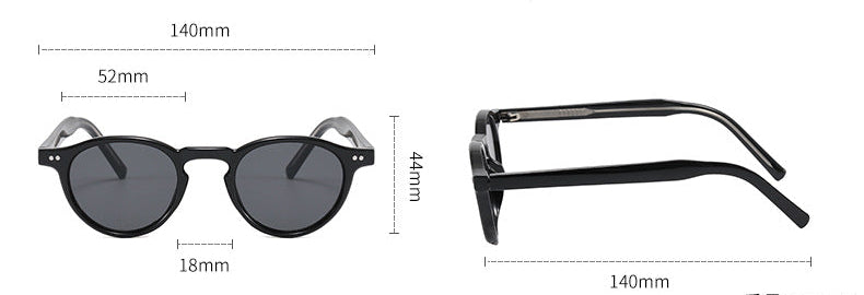 Small Round Frame Retro Acetate Sunglasses
