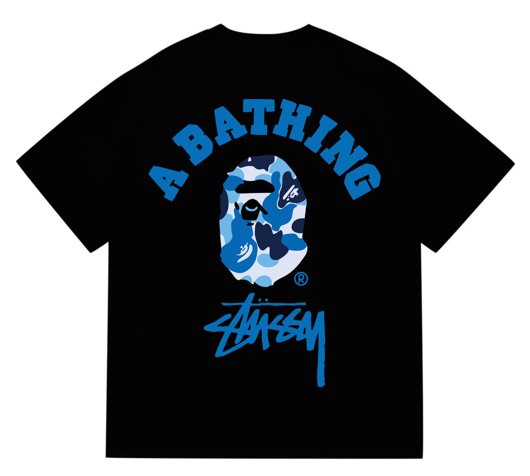 BAPE loose fit short-sleeved letter print t-shirt