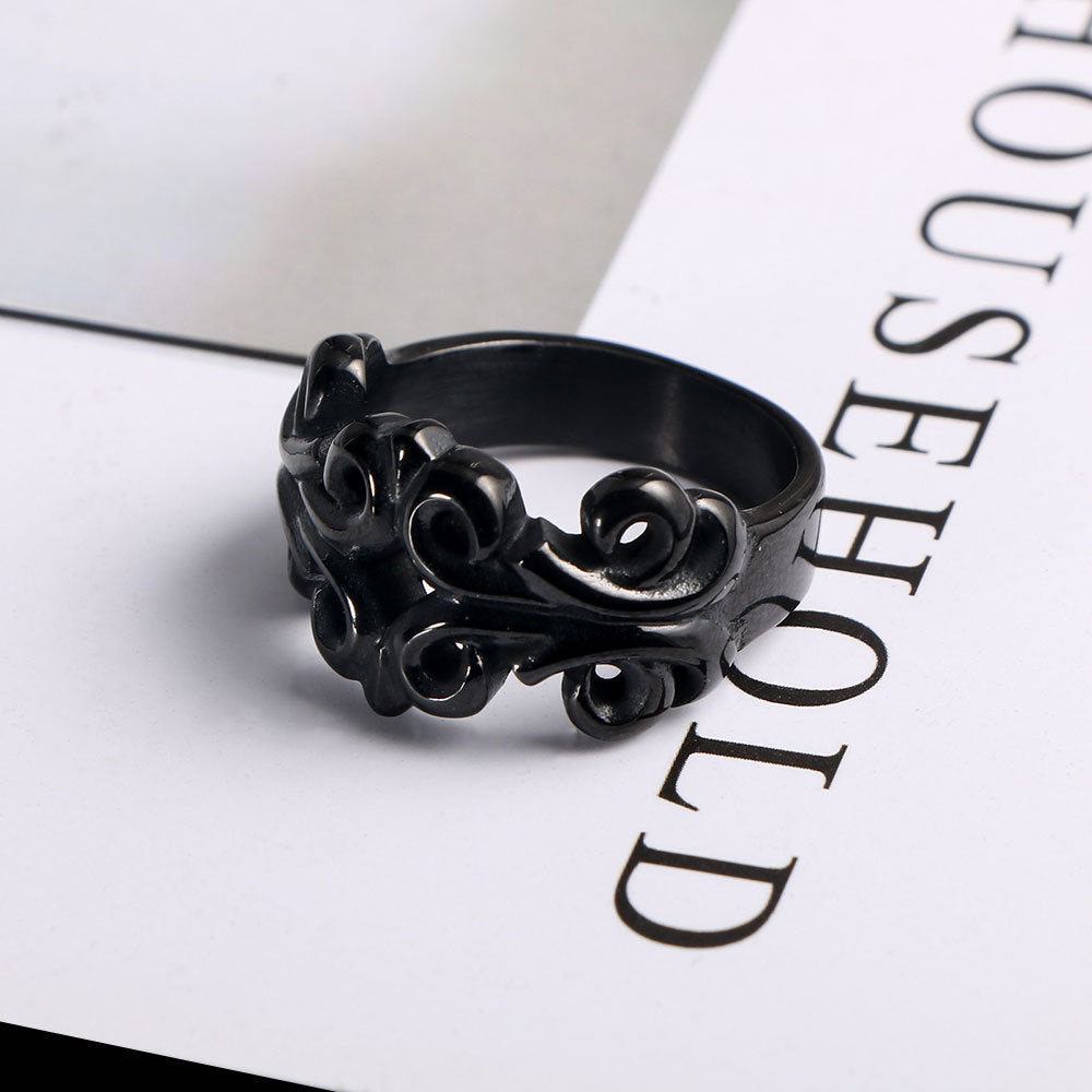 Carved Hollow-Out Punk Style Rings