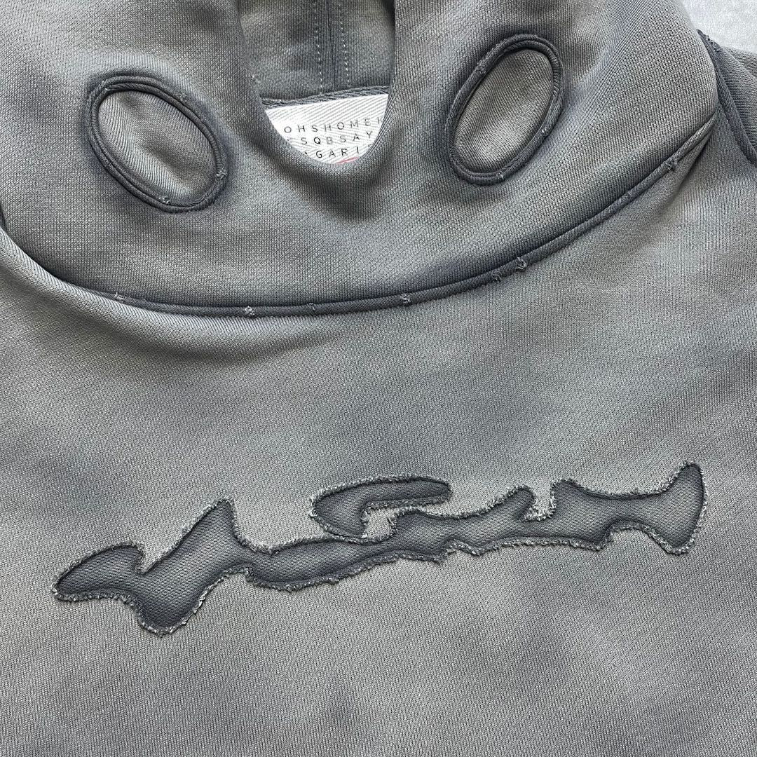 Distressed patchwork retro long-sleeved hoodie