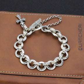 Cross chrome hearts ring bracelet