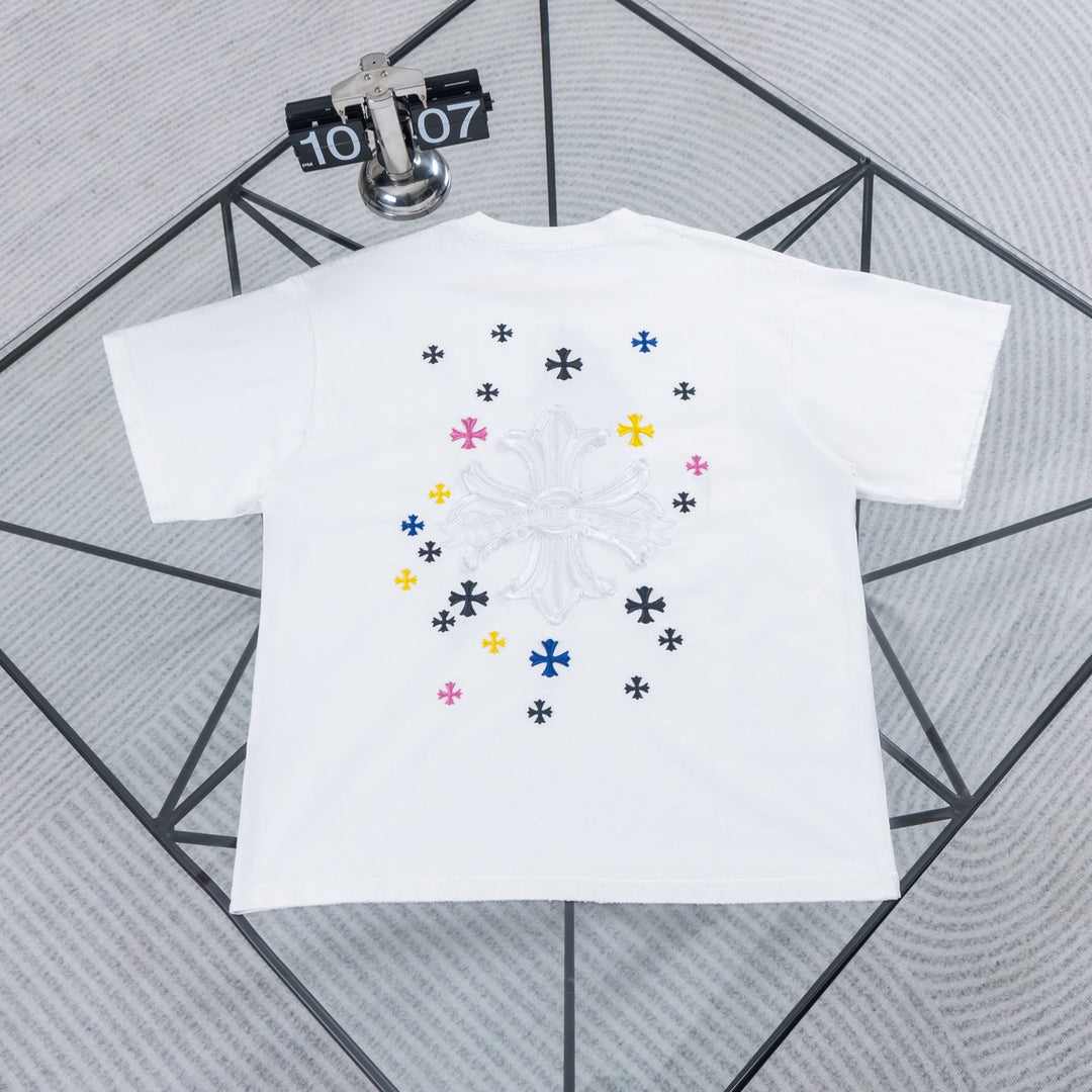Chrome Hearts Colorful Starry Sky Embroidered T-shirt