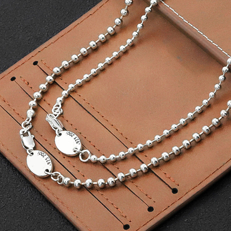 S925 silver round bead chain