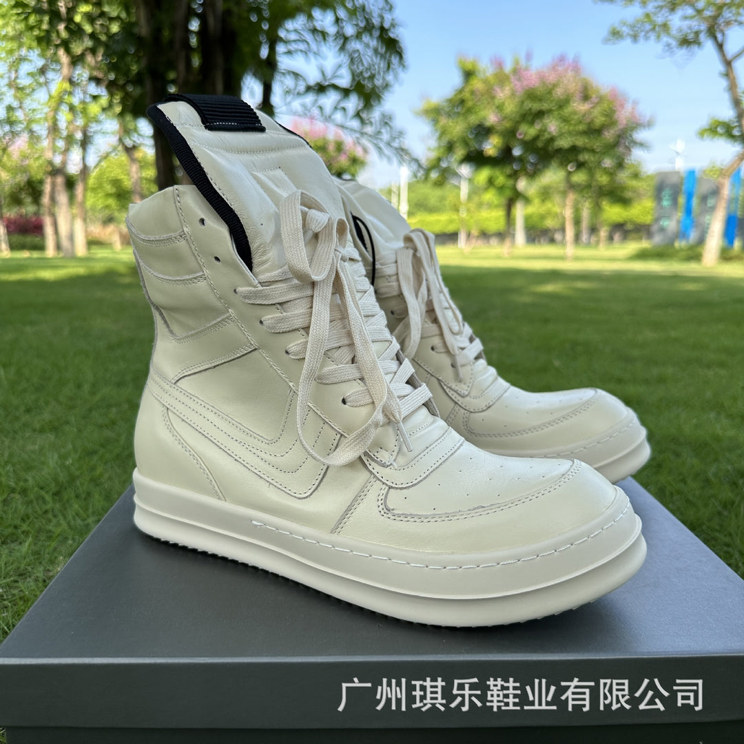 Thick-Sole, Height-Increasing, High-Top Genuine Leather Sports Boots