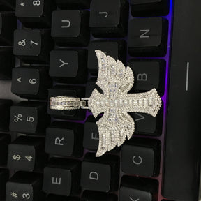 Angel Wings Cross Diamond Pendant