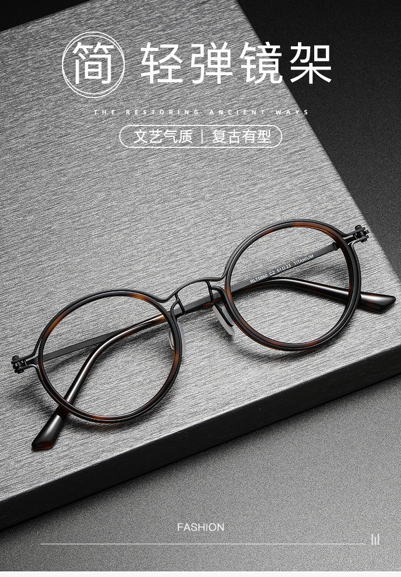 Retro Round Glasses Black Metal Optical Eyewear