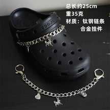 Hole shoe chain cool punk dark multi-layer shoe buckle rivet pearl shoe chain