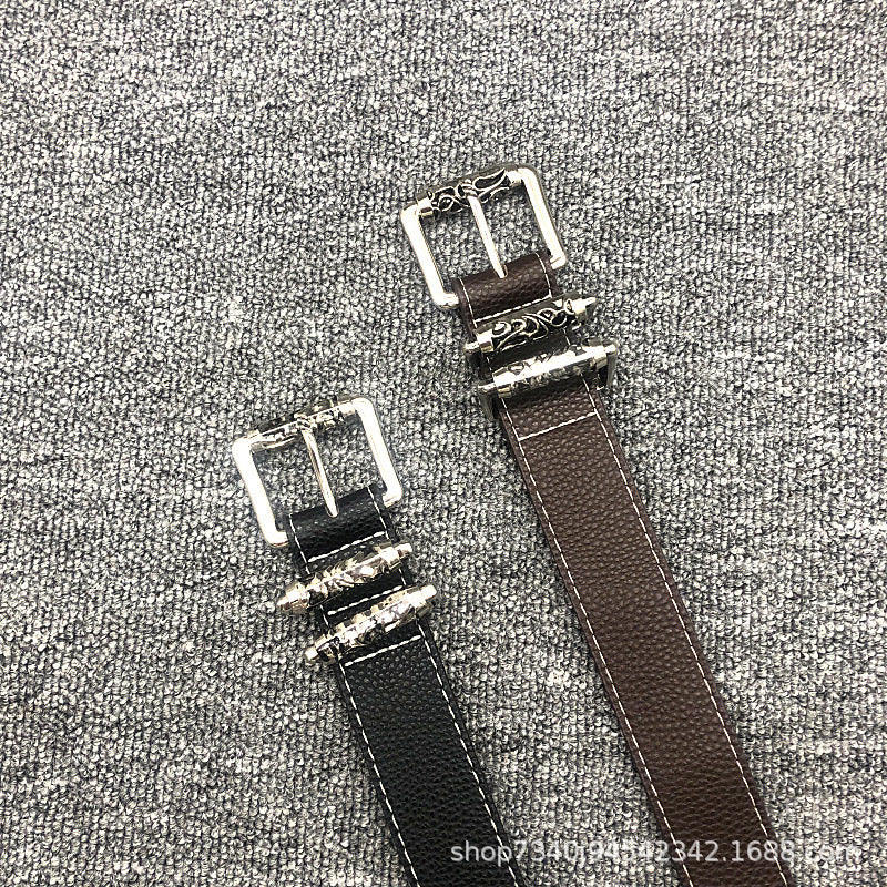 Chrome Hearts roller hollowed-out vine pin buckle belt