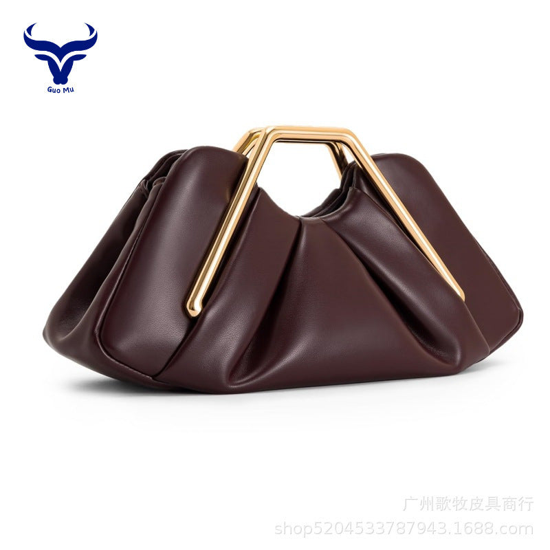 Retro PU "Cloud" Ruched Handbag