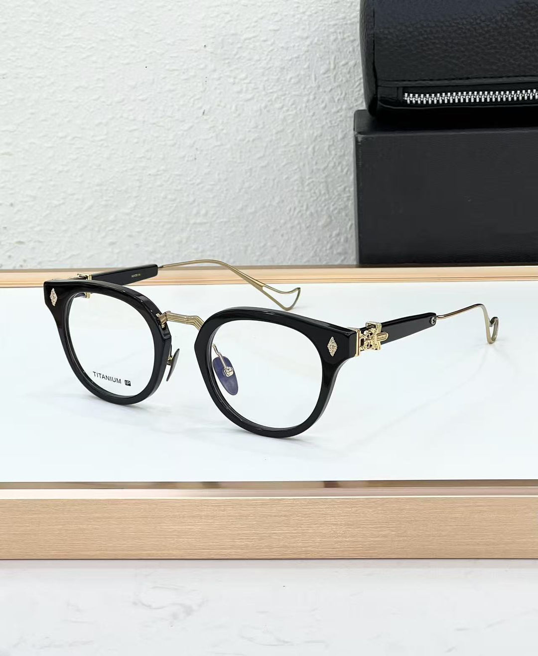 Chrome Hearts Big Sword Light Titanium Metal Oval Glasses