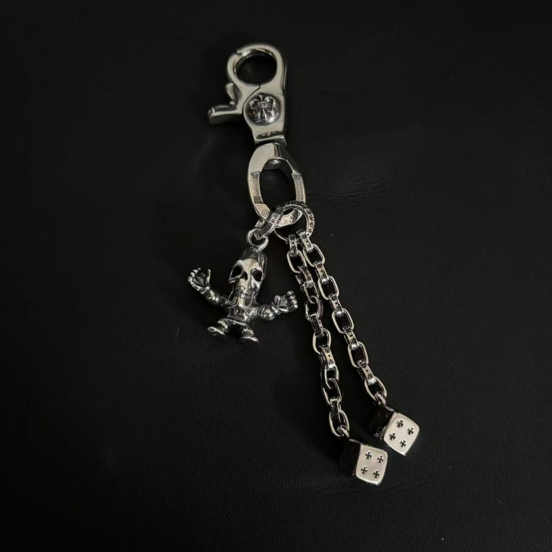 Chrome Hearts Skull and Dice Keychain