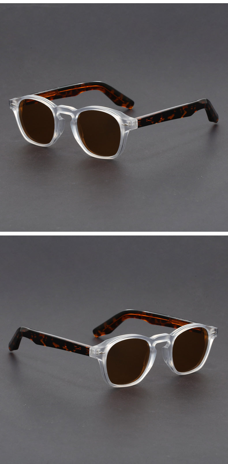 Propionic acid insert round frame sunglasses