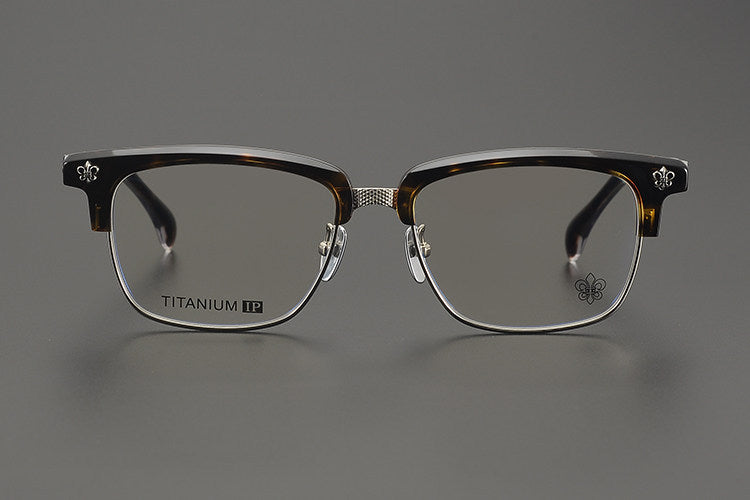Chrome Hearts Style Business Semi Rimless Eyeglasses