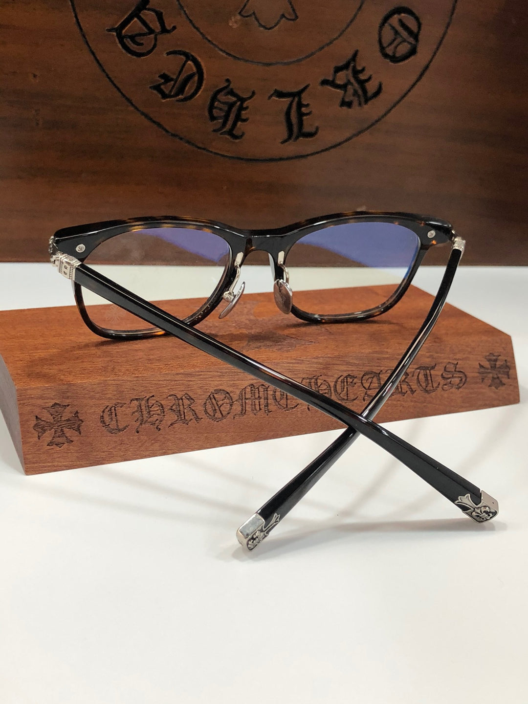 Chrome Hearts stylish thick rim square frame artistic glasses