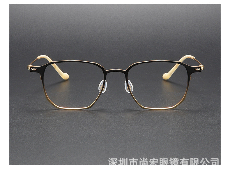 Business and fashionable titanium plate square frame glasses