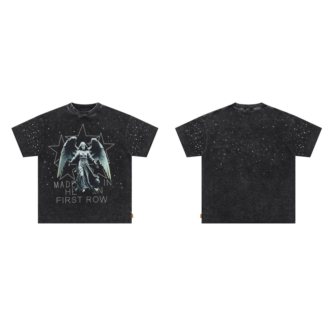 FIRST ROW LOST UTOPIA UNIVERSE CROPPED TEE White