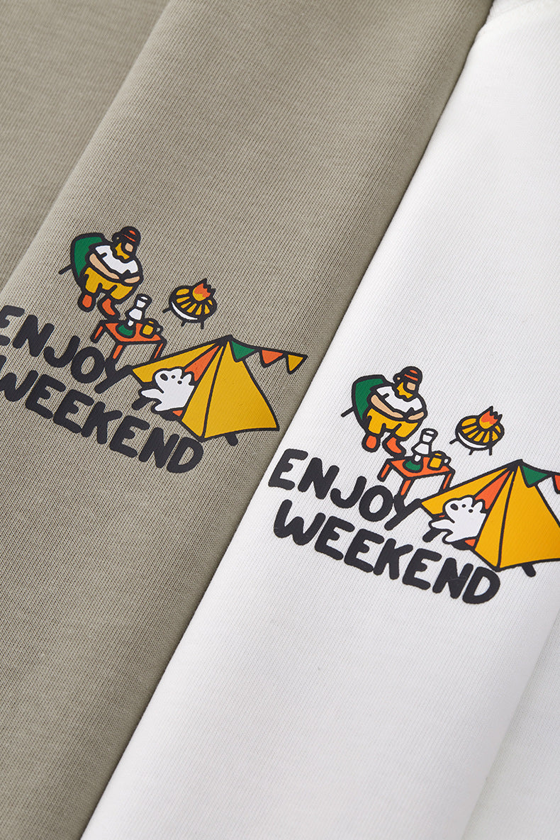 Camping Printed T-Shirt, Loose Fit, Short-Sleeve T-Shirt