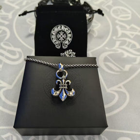 chrome hearts cross cross flower diamond frame necklace