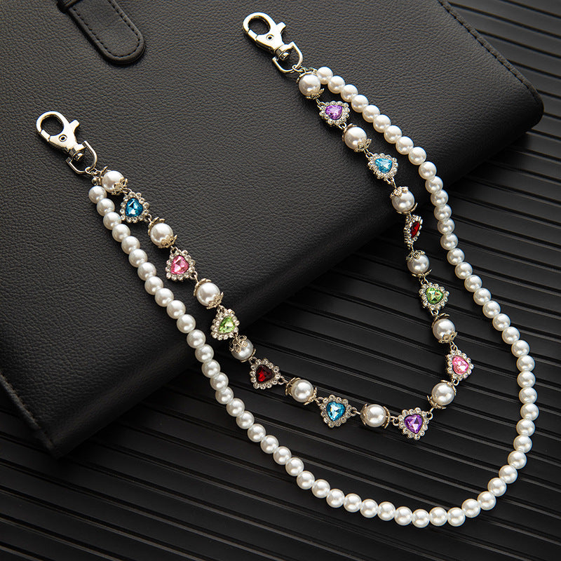 Rhinestone & Pearl Jewelry Set: Bracelet, Necklace, and Waist Chain
