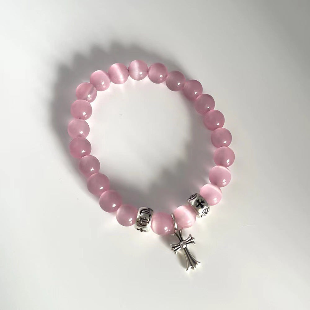chrome hearts cat's eye stone couple bracelet