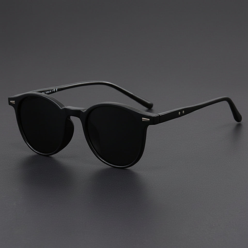 Retro Oval Frame black UV400 protection sunglasses