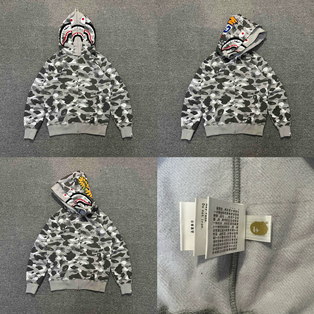 BAPE Shark head camouflage zip-up jacket
