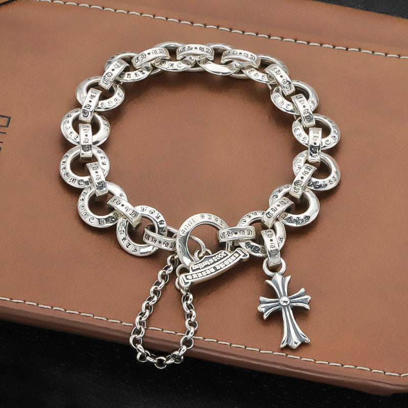 Cross chrome hearts ring bracelet