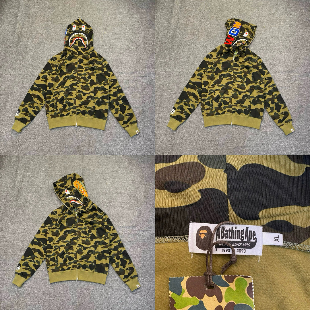 BAPE Shark head camouflage zip-up jacket