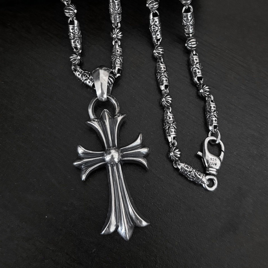 chromen harten kruis anker dominante ketting